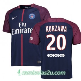 Camisolas de Futebol Paris Saint-Germain LAYVIN KURZAWA Equipamento Principal 2017/18 Manga Curta