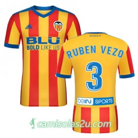 Camisolas de Futebol Valencia RUBEN VEZO Equipamento Alternativa 2017/18 Manga Curta
