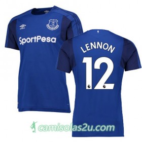 Camisolas de Futebol Everton LENNON Equipamento Principal 2017/18 Manga Curta