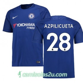 Camisolas de Futebol Chelsea AZPILICUETA Equipamento Principal 2017/18 Manga Curta