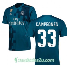 Camisolas de Futebol Real Madrid Campeones 33 Equipamento 3ª 2017/18 Manga Curta