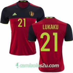 Camisolas de Futebol Bélgica JORDAN LUKAKU Equipamento Principal Euro 2016