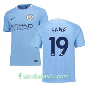 Camisolas de Futebol Manchester City SANE Equipamento Principal 2017/18 Manga Curta