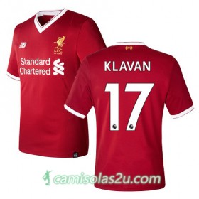 Camisolas de Futebol Liverpool KLAVAN Equipamento Principal 2017/18 Manga Curta