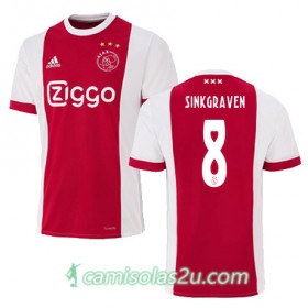 Camisolas de Futebol Ajax Amsterdam DALEY SINKGRAVEN Equipamento Principal 2017/18 Manga Curta