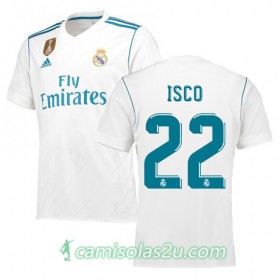 Camisolas de Futebol Real Madrid ISCO Equipamento Principal 2017/18 Manga Curta