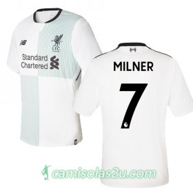 Camisolas de Futebol Liverpool MILNER Equipamento Alternativa 2017/18 Manga Curta