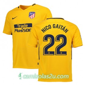 Camisolas de Futebol Atlético Madrid NICO GAITAN Equipamento Alternativa 2017/18 Manga Curta