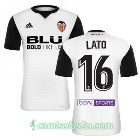 Camisolas de Futebol Valencia LATO Equipamento Principal 2017/18 Manga Curta