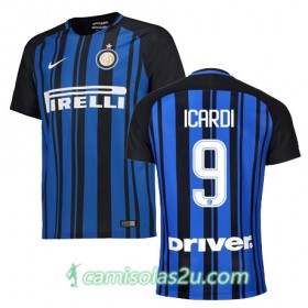 Camisolas de Futebol Inter de Milão ICARDI Equipamento Principal 2017/18 Manga Curta