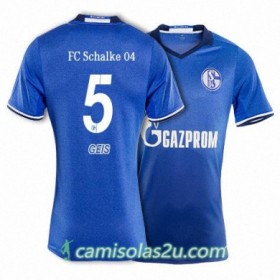 Camisolas de Futebol Schalke GEIS Equipamento Principal 2017/18 Manga Curta