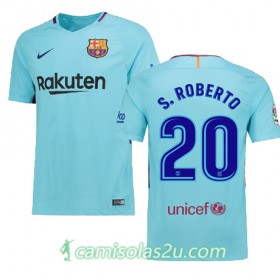 Camisolas de Futebol Barcelona Sergi Roberto Equipamento Alternativa 2017/18 Manga Curta