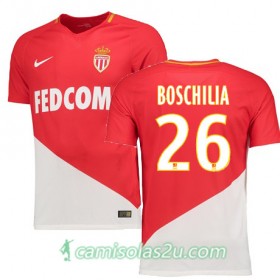 Camisolas de Futebol Mônaco GABRIEL BOSCHILIA Equipamento Principal 2017/18 Manga Curta