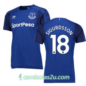 Camisolas de Futebol Everton SIGURDSSON Equipamento Principal 2017/18 Manga Curta