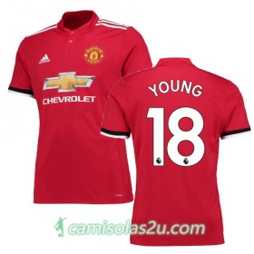 Camisolas de Futebol Manchester United YOUNG Equipamento Principal 2017/18 Manga Curta