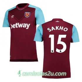 Camisolas de Futebol West Ham SAKHO Equipamento Principal 2017/18 Manga Curta