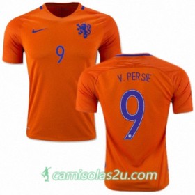 Camisolas de Futebol Holanda ROBIN VAN PERSIE Equipamento Principal 2016/17 Manga Curta