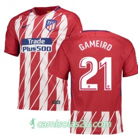 Camisolas de Futebol Atlético Madrid GAMEIRO Equipamento Principal 2017/18 Manga Curta