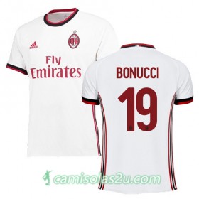 Camisolas de Futebol AC Milan BONUCCI Equipamento Alternativa 2017/18 Manga Curta