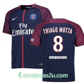 Camisolas de Futebol Paris Saint-Germain THIAGO MOTTA Equipamento Principal 2017/18 Manga Curta