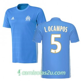 Camisolas de Futebol Olympique de Marseille LUCAS OCAMPOS Equipamento Alternativa 2017/18 Manga Curta
