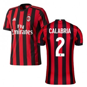 Camisolas de Futebol AC Milan CALABRIA Equipamento Principal 2017/18 Manga Curta