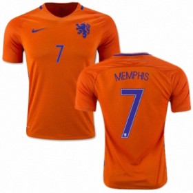 Camisolas de Futebol Holanda MEMPHIS DEPAY Equipamento Principal 2016/17 Manga Curta