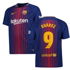 Camisolas de Futebol Barcelona SUAREZ Equipamento Principal 2017/18 Manga Curta