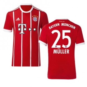 Camisolas de Futebol Bayern München MULLER Equipamento Principal 2017/18 Manga Curta