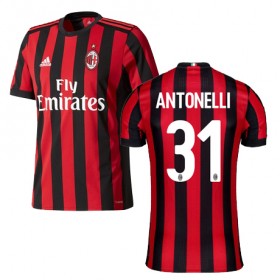Camisolas de Futebol AC Milan ANTONELLI Equipamento Principal 2017/18 Manga Curta