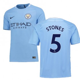 Camisolas de Futebol Manchester City STONES Equipamento Principal 2017/18 Manga Curta
