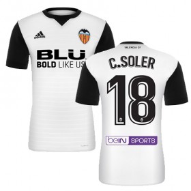 Camisolas de Futebol Valencia C SOLER Equipamento Principal 2017/18 Manga Curta
