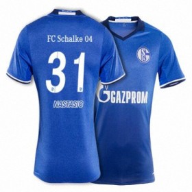 Camisolas de Futebol Schalke NASTASIC Equipamento Principal 2017/18 Manga Curta