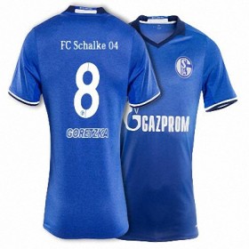 Camisolas de Futebol Schalke GORETZKA Equipamento Principal 2017/18 Manga Curta