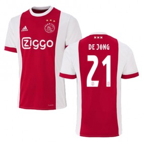 Camisolas de Futebol Ajax Amsterdam FRENKIE DE JONG Equipamento Principal 2017/18 Manga Curta