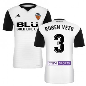 Camisolas de Futebol Valencia RUBEN VEZO Equipamento Principal 2017/18 Manga Curta