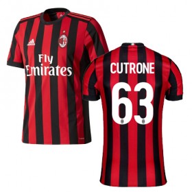 Camisolas de Futebol AC Milan CUTRONE Equipamento Principal 2017/18 Manga Curta