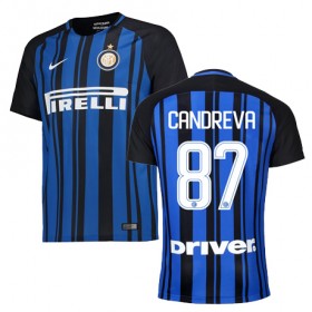 Camisolas de Futebol Inter de Milão CANDREVA Equipamento Principal 2017/18 Manga Curta