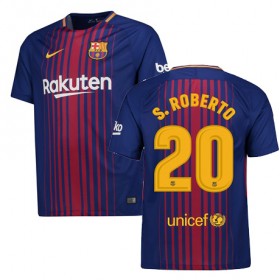 Camisolas de Futebol Barcelona Sergi Roberto Equipamento Principal 2017/18 Manga Curta