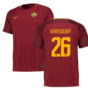 Camisolas de Futebol AS Roma KARSDORP Equipamento Principal 2017/18 Manga Curta