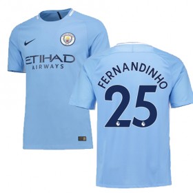 Camisolas de Futebol Manchester City FERNANDINHO Equipamento Principal 2017/18 Manga Curta
