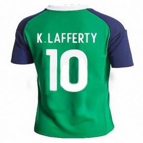 Camisolas de Futebol Irlanda do Norte KYLE LAFFERTY Equipamento Principal 2016/17 Manga Curta
