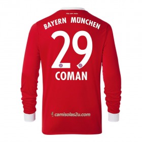 Camisolas de Futebol FC Bayern München Kingsley Coman 29 Equipamento Principal 2017/18 Manga Comprida