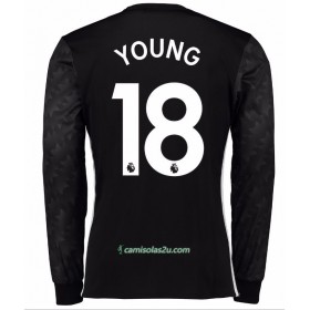 Camisolas de Futebol Manchester United Ashley Young 18 Equipamento Alternativa 2017/18 Manga Comprida