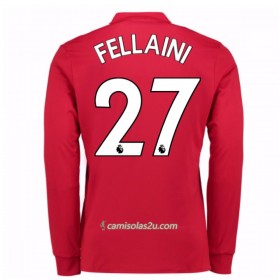 Camisolas de Futebol Manchester United Marouane Fellaini 27 Equipamento Principal 2017/18 Manga Comprida