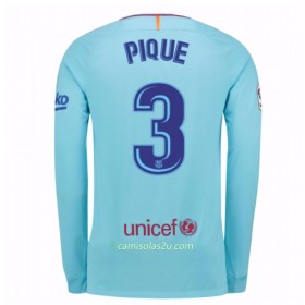 Camisolas de Futebol FC Barcelona Gerard Pique 3 Equipamento Alternativa 2017/18 Manga Comprida