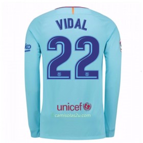 Camisolas de Futebol FC Barcelona Aleix Vidal 22 Equipamento Alternativa 2017/18 Manga Comprida