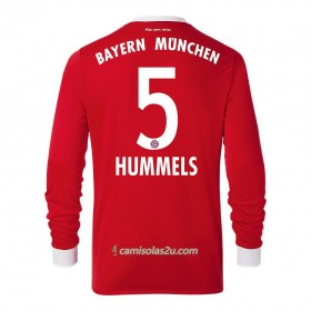 Camisolas de Futebol FC Bayern München Mats Hummels 5 Equipamento Principal 2017/18 Manga Comprida