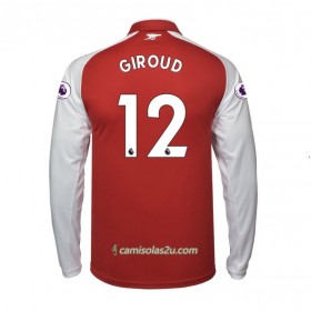 Camisolas de Futebol Arsenal Olivier Giroud 12 Equipamento Principal 2017/18 Manga Comprida