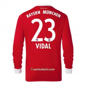 Camisolas de Futebol FC Bayern München Arturo Vidal 23 Equipamento Principal 2017/18 Manga Comprida